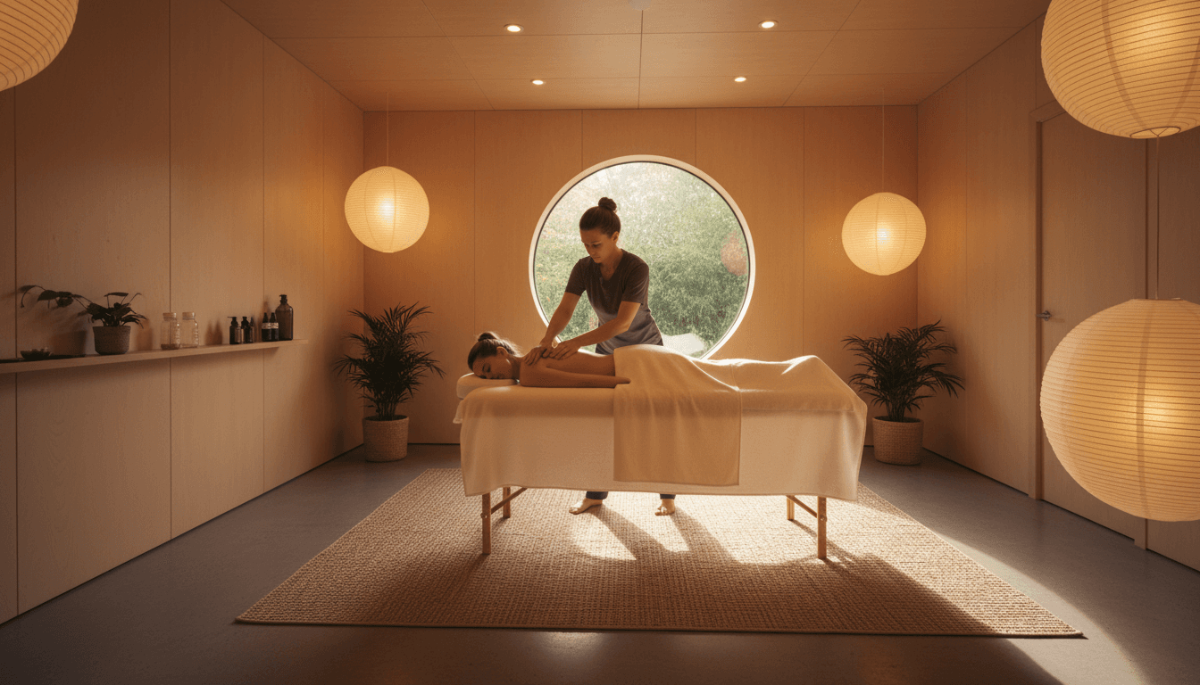 Therapist performing skilled massage technique