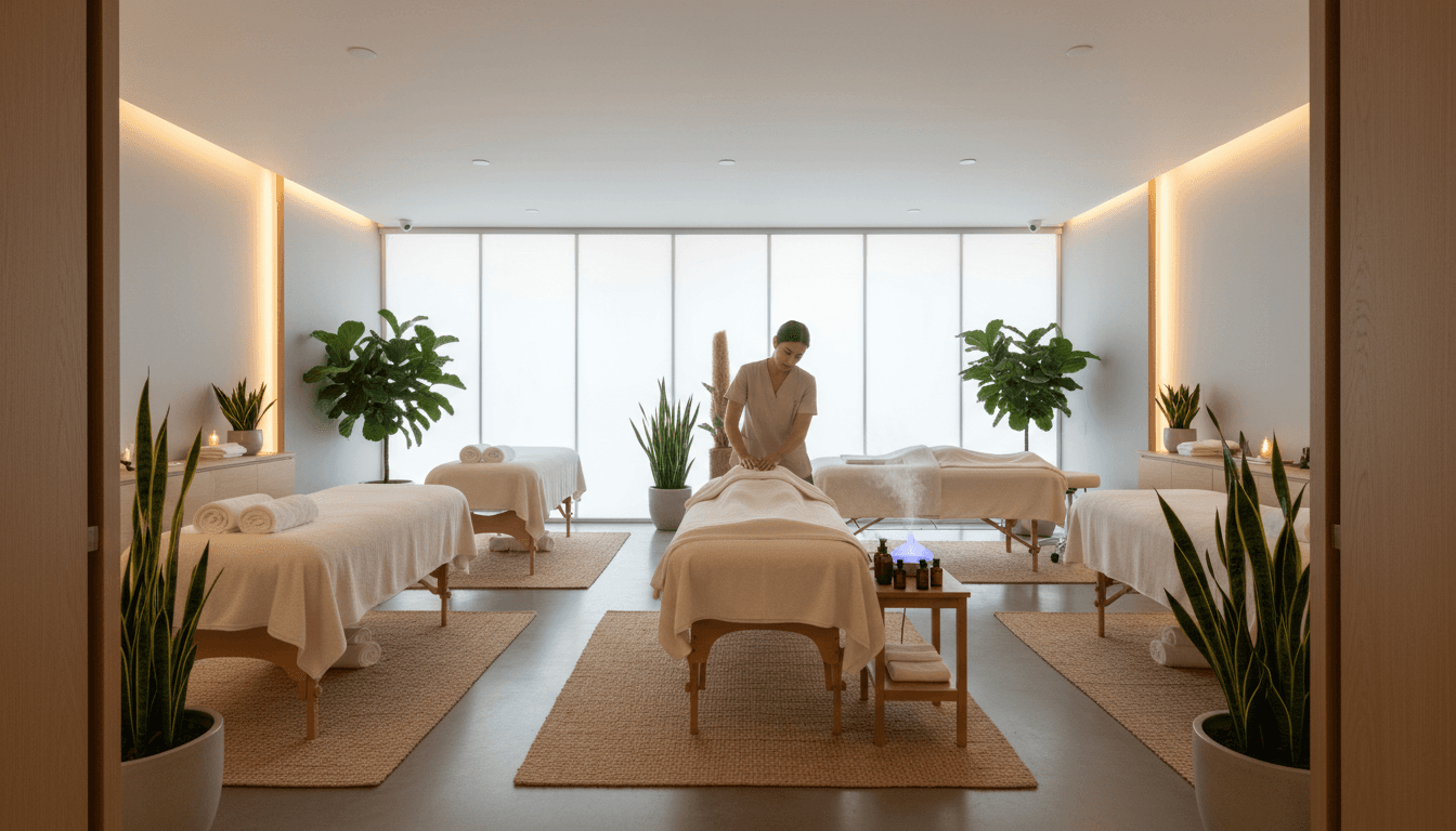 Relaxing massage room environment