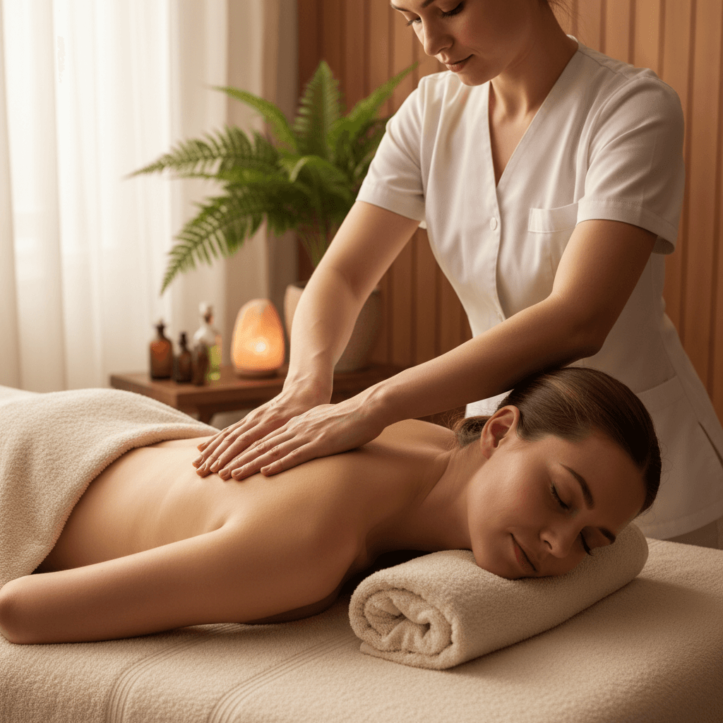 Massage therapy session in progress