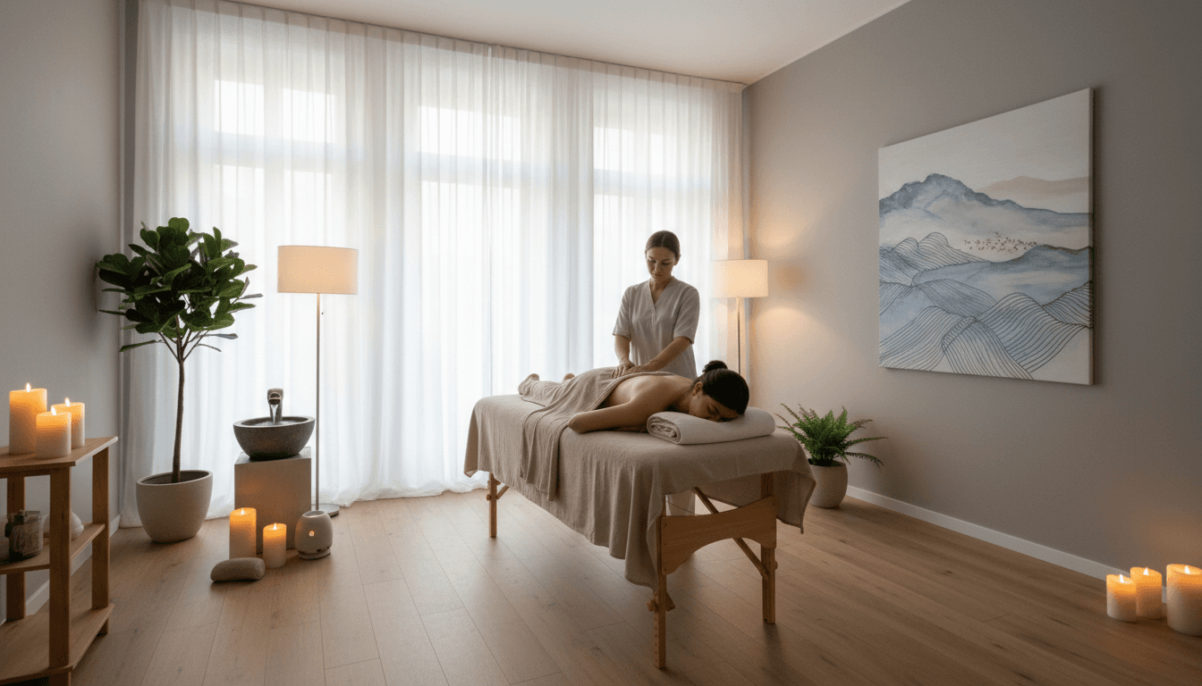 Professional massage room environment